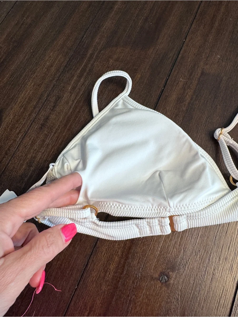 L*Space Helena Bikini Top White Ribbed U-Wire Swim Top M NWT $99